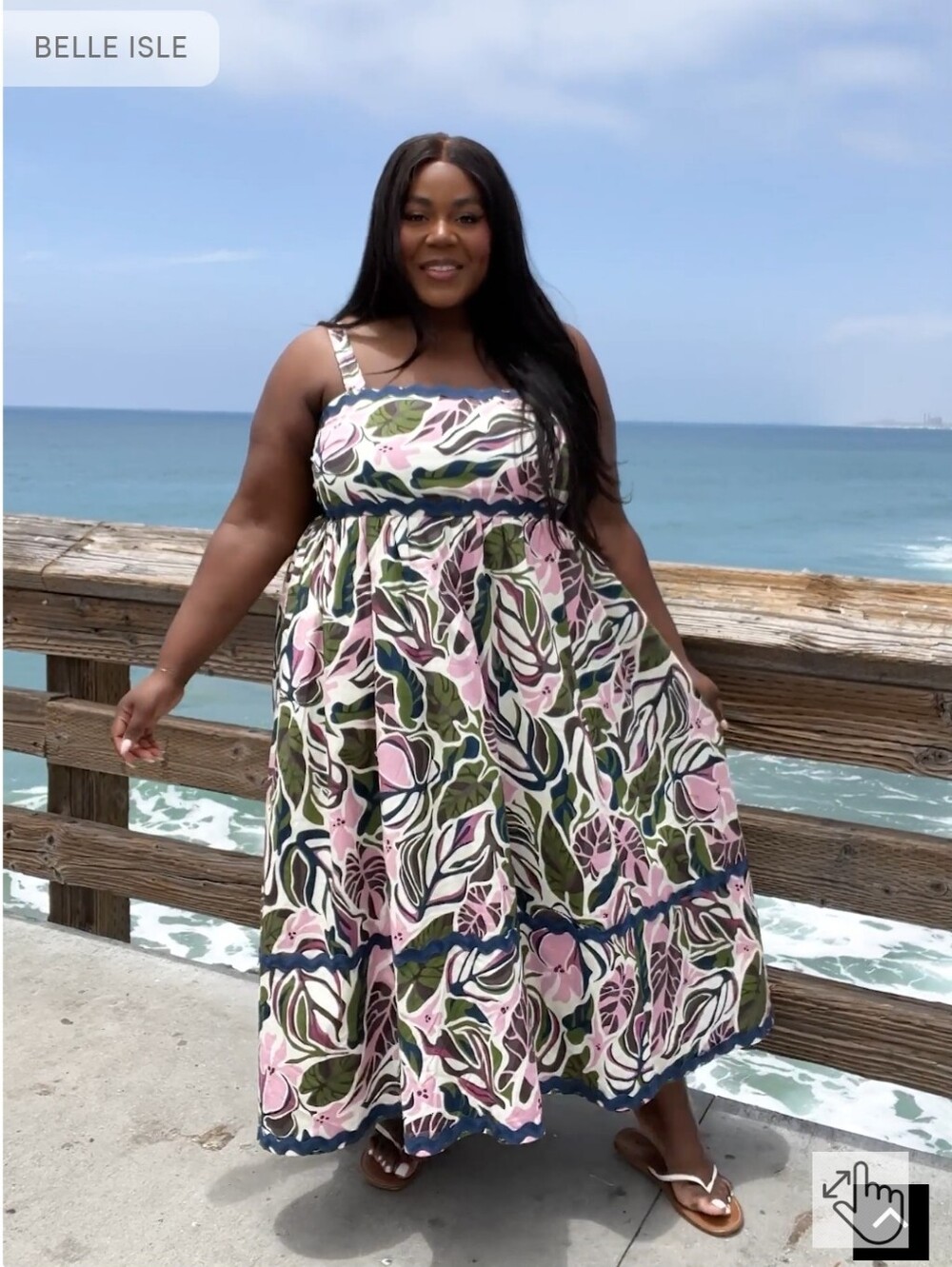 Belle Isle Maxi Babydoll Poplin Dress